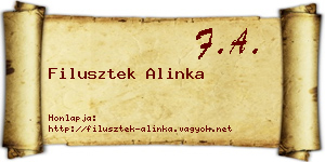 Filusztek Alinka névjegykártya